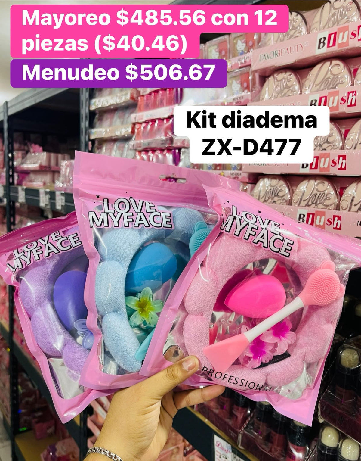 KIT DIADEMA/ESPONJA ZX-D477 B/12