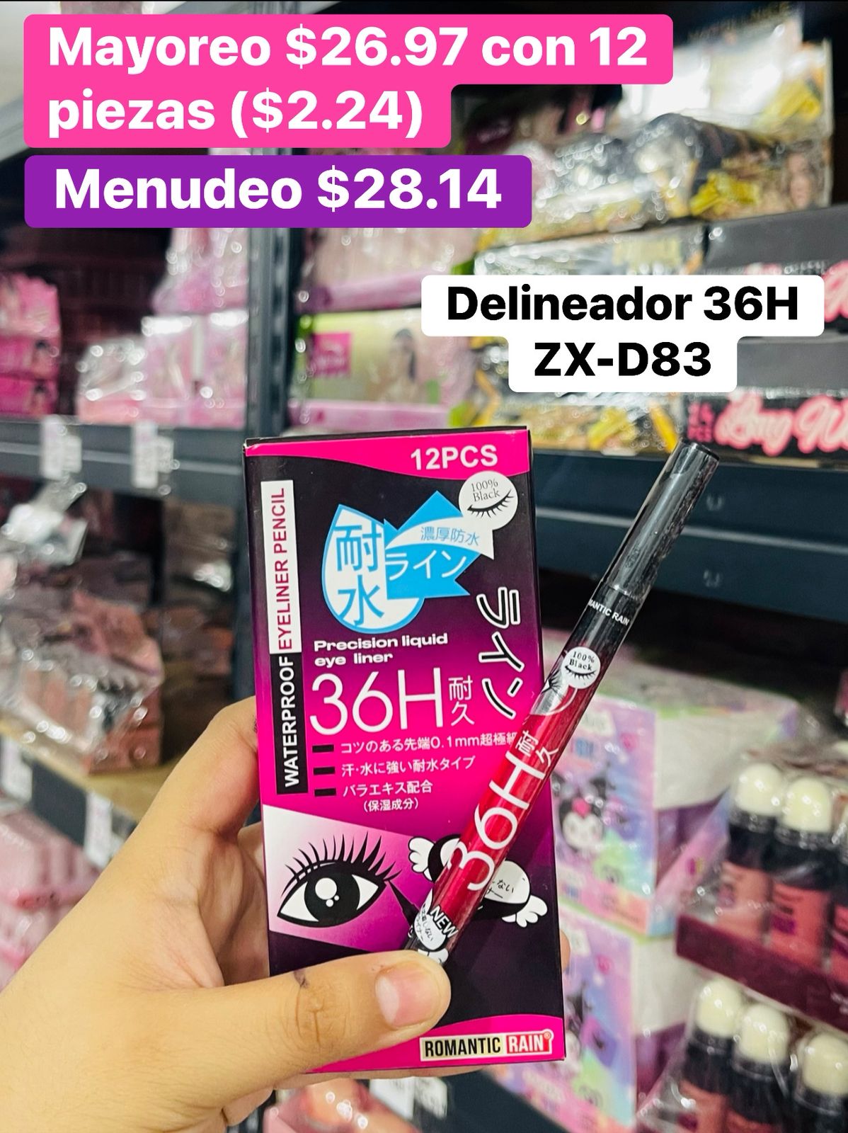 DELINEADOR 36H ZX-D83(8607) B/12