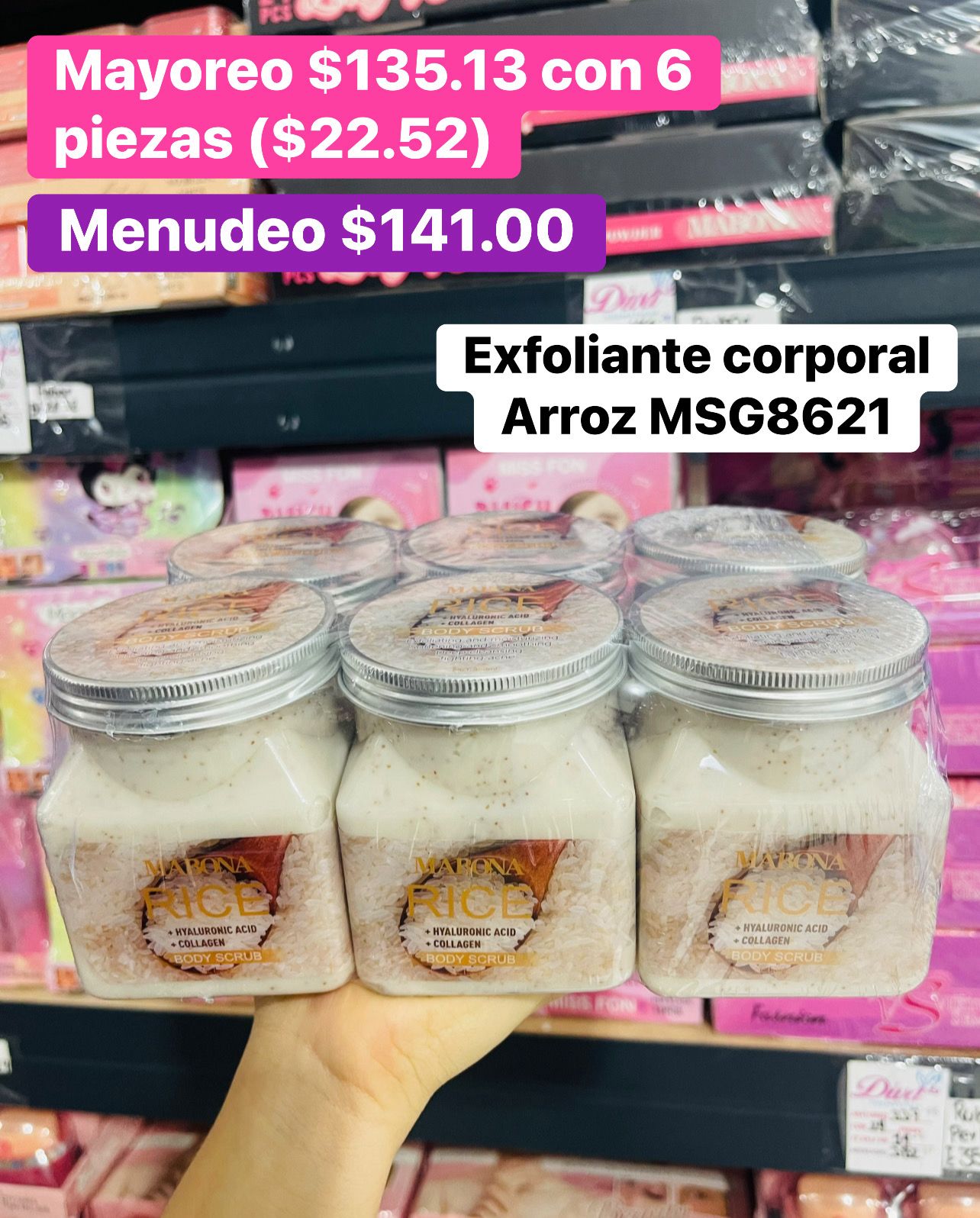 EXFOLIANTE CORPORAL ARROZ B/6