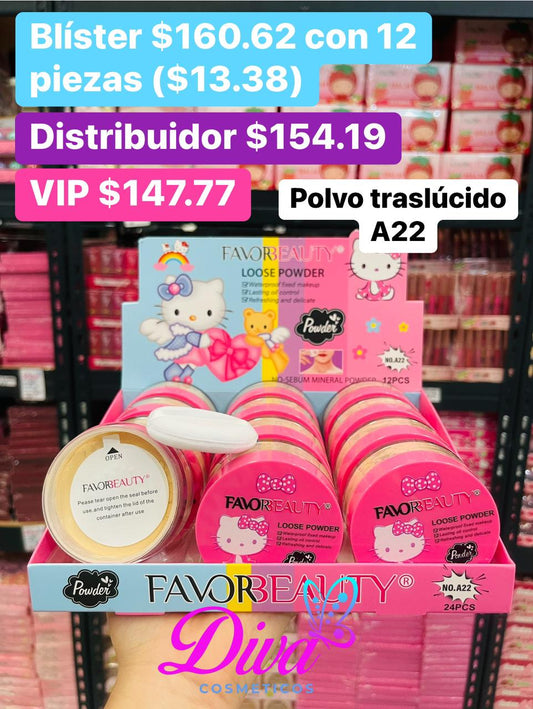 POLVO TRASLUCIDO KITTY A22 B/12