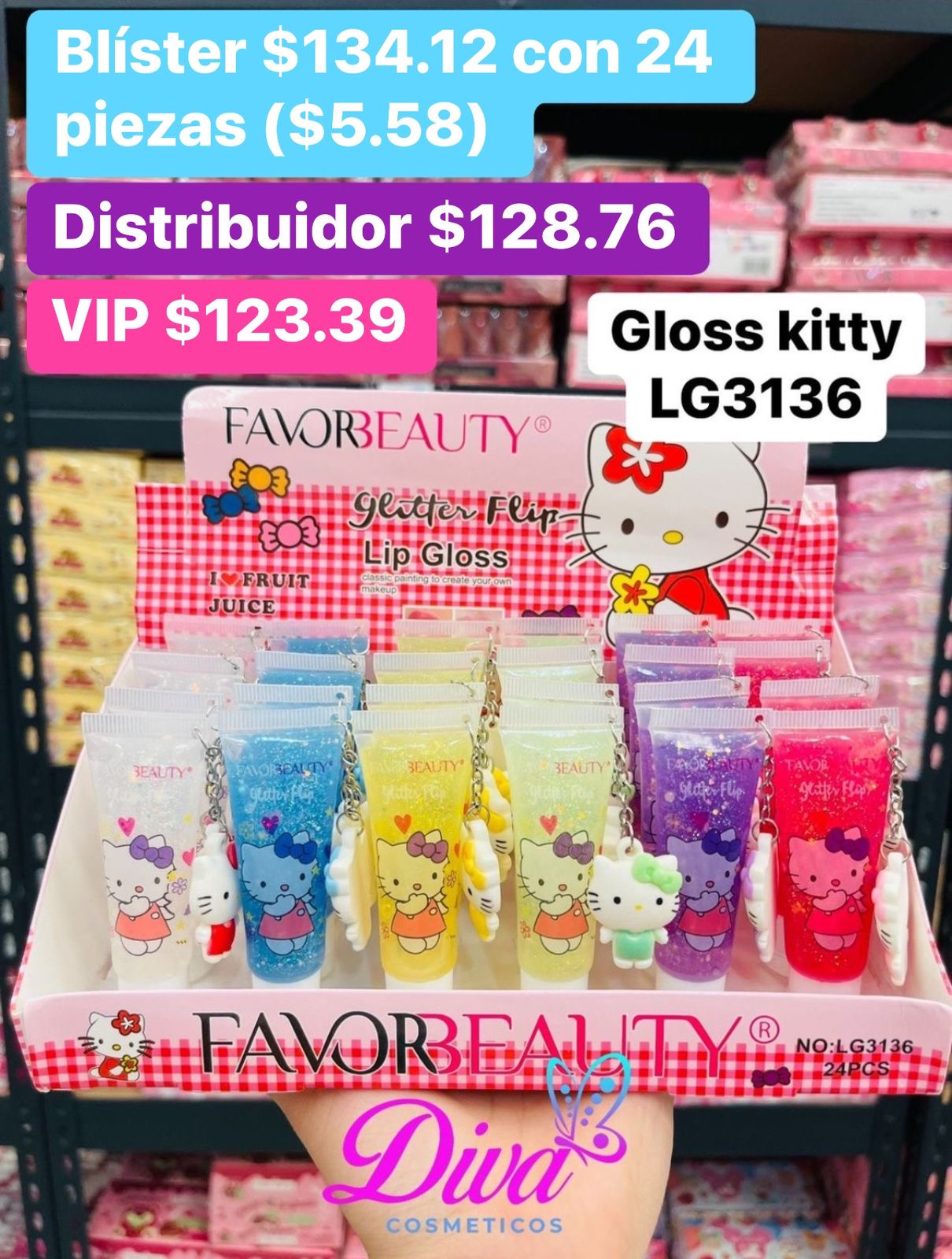 GLOSS LLAVERO KITTY LG3136 B/24