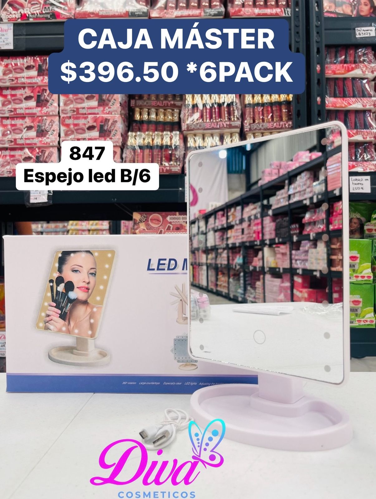 ESPEJO LED C/6 PACK