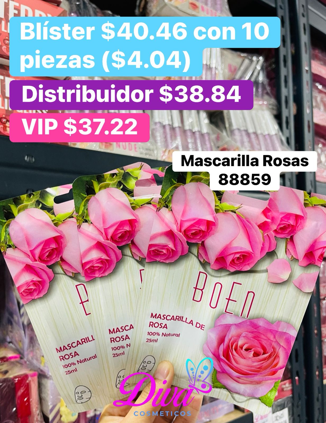 MASCARILLA 88859 ROSAS B/10