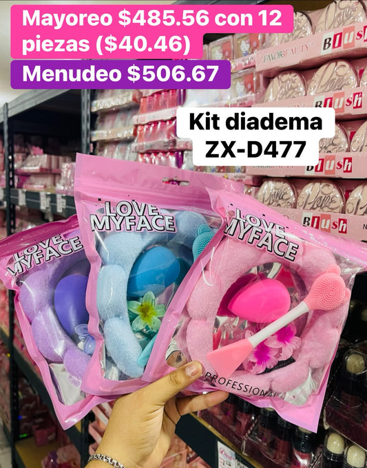 KIT DIADEMA/ESPONJA ZX-D477 B/12