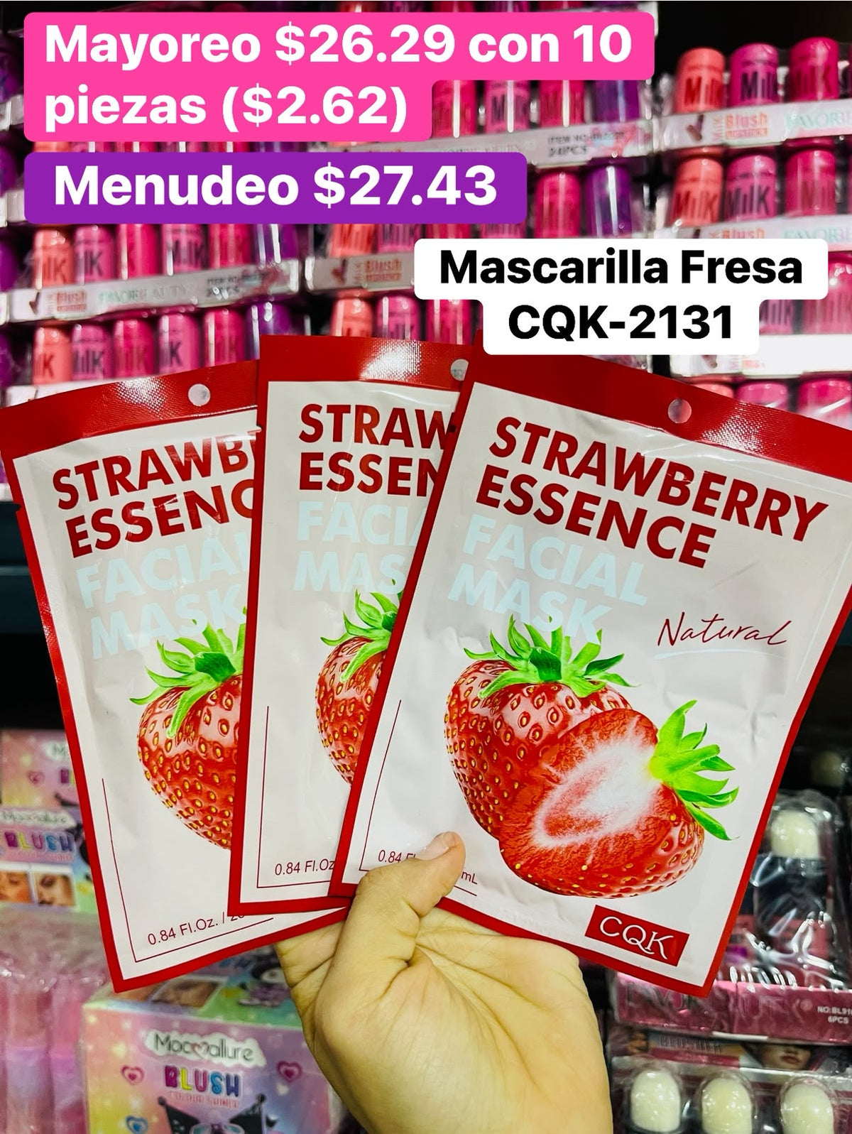 MASCARILLA FRESA CQK-2131 B/10
