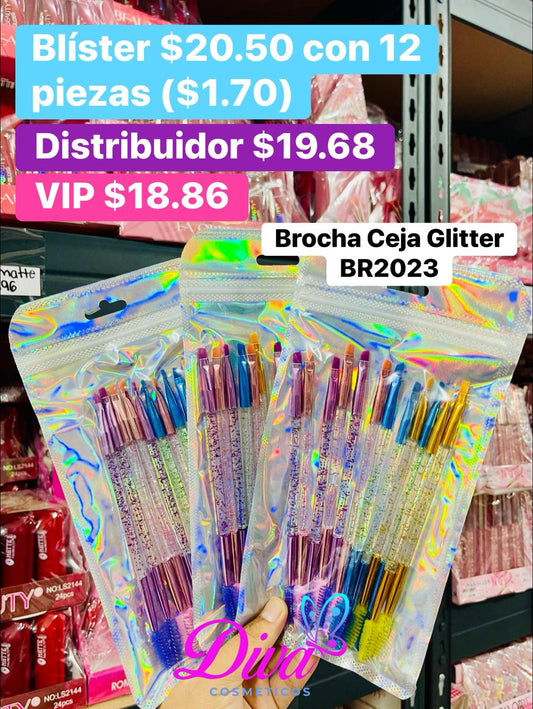 BROCHA CEJA GLITTER BR2023 B/12