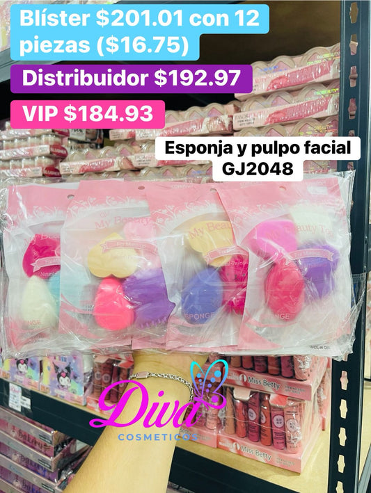 KIT ESPONJA Y CEPILLO FACIAL GJ2048 B/12