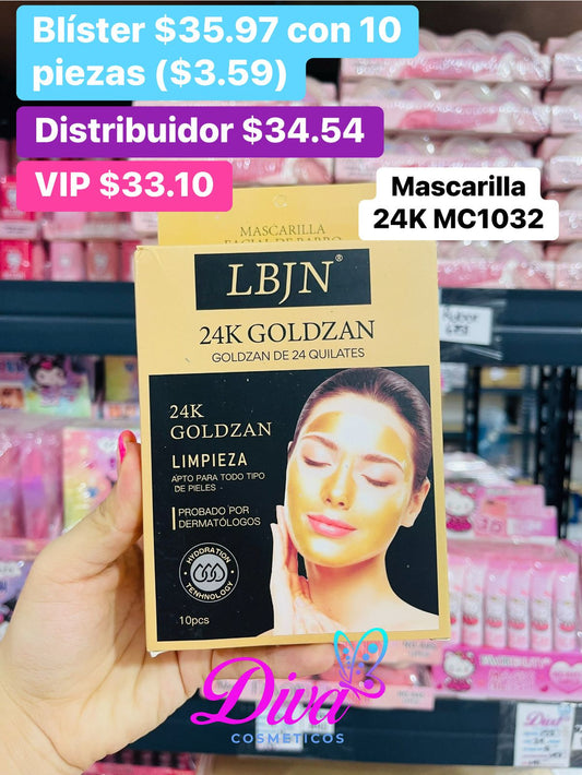 MASCARILLA 24K B/10