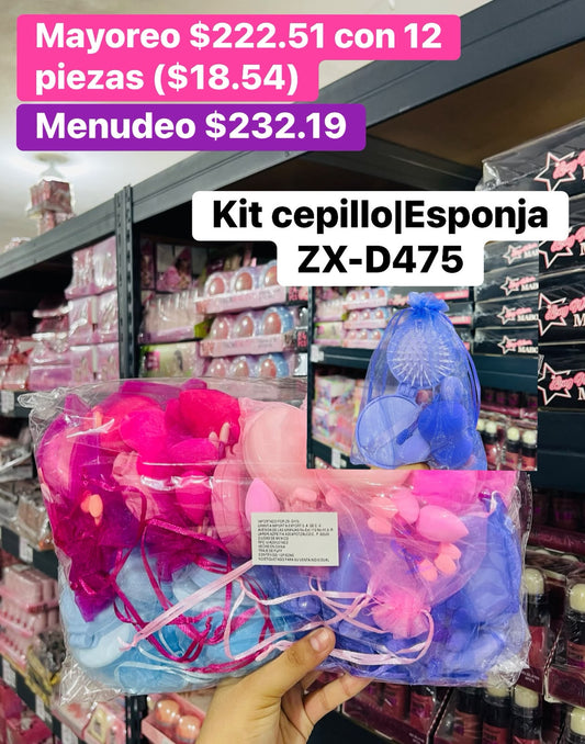 KIT CEPILLO/ESPONJA ZX-D475 B/12