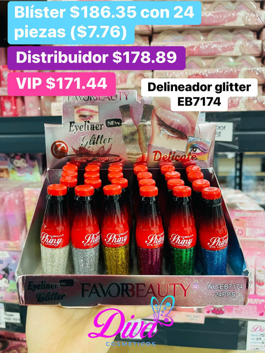 DELINEADOR GLITTER EB7174 B/24