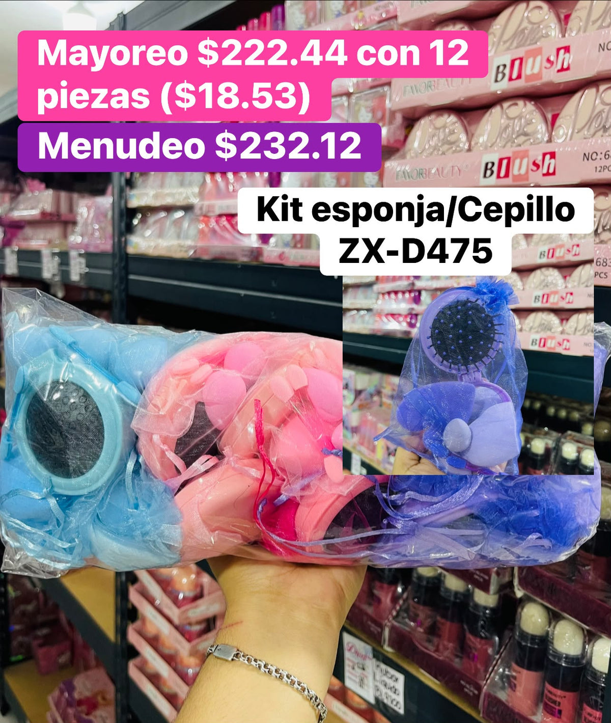KIT ESPONJA/CEPILLO ZX-D475 B/12