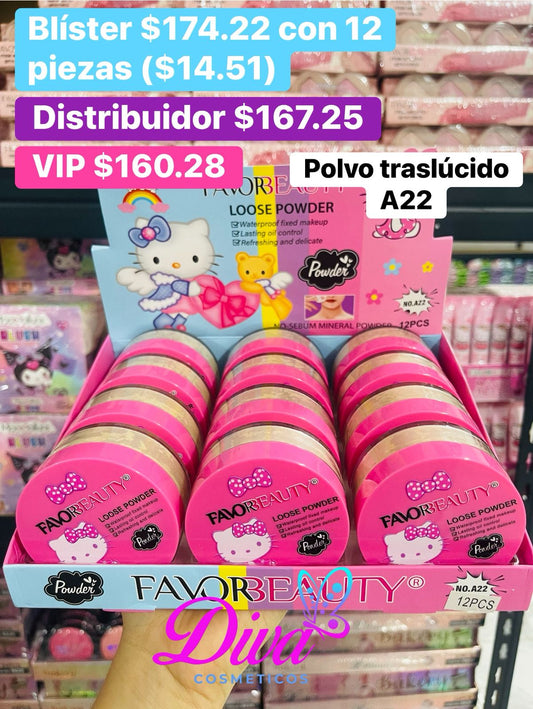 POLVO TRASLUCIDO KITTY A22 B/12