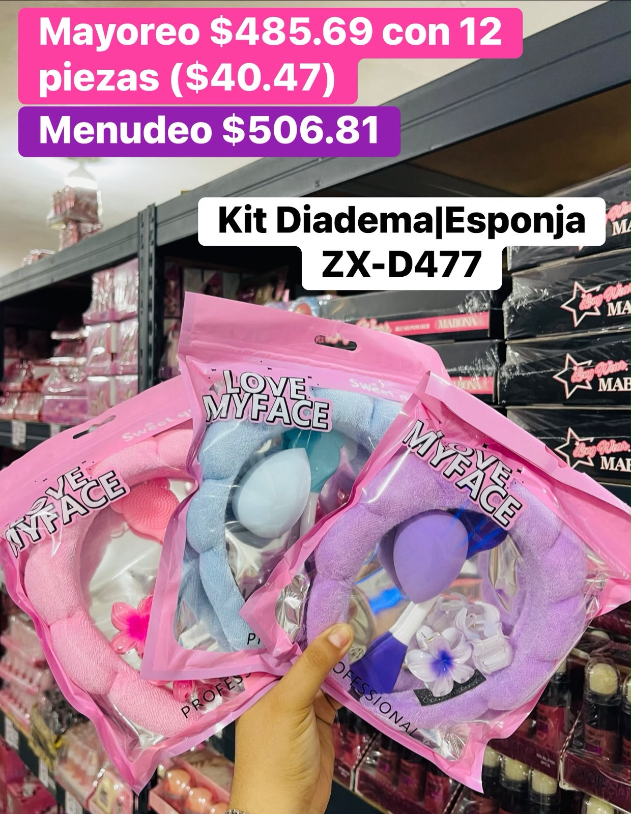 KIT DIADEMA/ESPONJA ZX-D477 B/12
